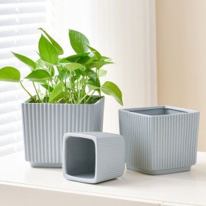 Inexpensive planters Square ceramic planters with drainage holes for outdoor bonsai plants