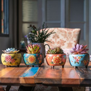 OEM Korea succulent flowerpot Home garden decoration cute ceramic flowerpot plants desktop small POTS