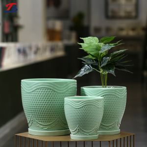 Oem Nordic Glazed Keramik Pot Bunga Custom