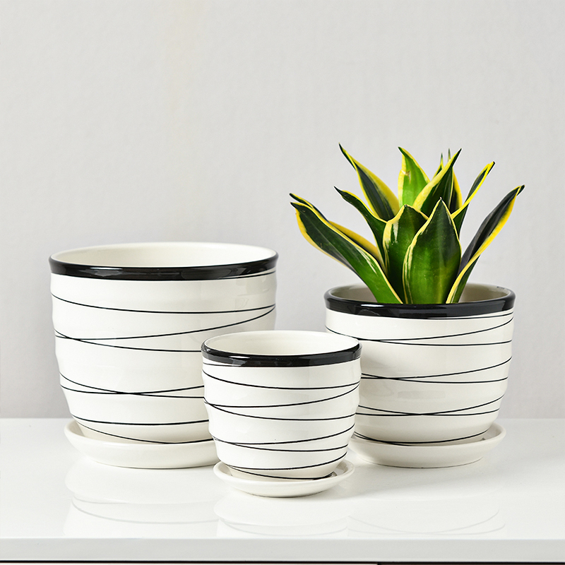 Pot Bunga Keramik Modern Gaya Minimalis Berkualitas Tinggi Gambar Unggulan