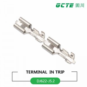 5.2 Vrouwelijke Terminal Verticale Terminal Haspel Dj622-j5.2 Messing Tin Plated Terminal