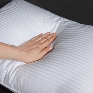 Hotel Design Cotton Luxury 5 Star Hotel Pillow White Sateen Stripe Wholesale Style Pillow