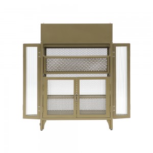 Factory Metal Glass Accent Cabinet Steel Accent Cabinet მწარმოებელი GO-FG-B