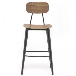 ຜູ້ຜະລິດໂລຫະແຖບໄມ້ stool ອຸດສາຫະກໍາບາອາຈົມ Tall Industrial Vintage Metal Bar Chairs