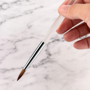 2021 100% Pure Kolinsky Transparan Acrylic Handle Nail Art Brush Set