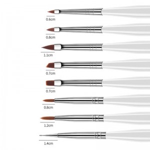 8 unids/set de ferramentas acrílicas para arte de unhas, esmalte de punta de dibujo, bolígrafo de brocha de gel UV