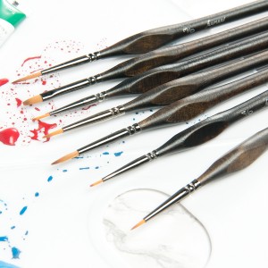 លក់ដុំ 8PCS Artist Nylon Hair Black Triangle Detail Artist Painting Brushes Set