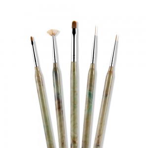 5pcs/setịpụrụ Ngwa Ntu Mma Naịlọn Na-ese Pen Yi Liner Brush Acrylic Nail Art Brush
