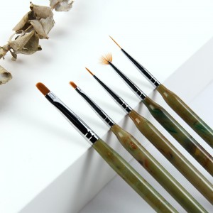5pcs/set Nail Beauty Tools Nylon Drawing Pen Pelce Colorful Liner Brush Acrylic Nail Art Brush