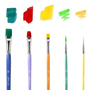 Individualizuoto logotipo sintetinių plaukų dailininko dažų teptukas, skirtas aliejinei akvarelei akriliniu tapybai
