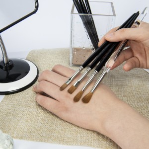 100% Kolinsky Kayu Acrylic Kuku Gambar Lukisan Pen Nail Art Sikat Set