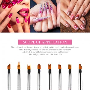 Set di pennelli per nail art in acrilico con penna a punteggiatura per unghie personalizzata