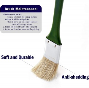 8pcs/set Bristle Hair Artist Paint Brush Sets Green Handle Acrylic yeArt pendi
