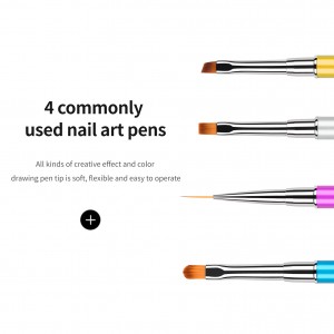 Grosir Nail Art Tool Liner Brush Custom Nail Dotting Pen Acrylic Nail Art Brush Set