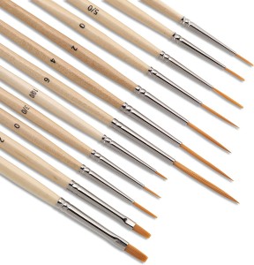 Bentuk Bunder Artist Paint Brush Set Kanggo Rincian Miniatur Pancing Liner Pen Brush Set