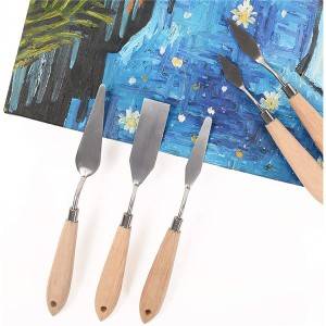 Ensemble de couteau de palette d'art de peinture à l'huile d'acier inoxydable de palette