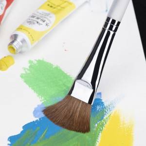 Prix ​​usine 6 pièces Nylon cheveux artiste pinceau plat pinceau ensemble bicolore poignée pour peinture acrylique