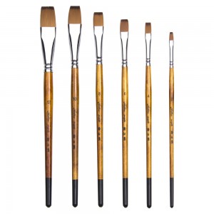Set di pennelli per pittura artistica a testa piatta con pennello per pittura ad olio
