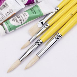 9pcs / set Bristle Rambut Artist Lukisan Brushes Siapkeun Watercolor Paintbrush Jeung Carry Case Minyak cet sikat