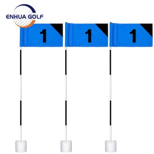Golf Flag Stick Pole Hage Bakgård Mat Putting Hole Cup Pin Flag Sett