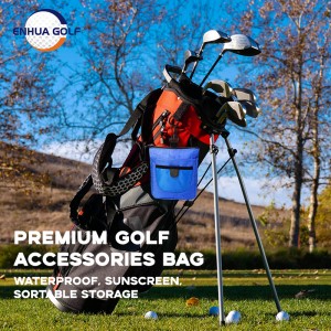 Golf Deluxe Valet Bag Storage Case Անջրանցիկ Փափուկ հարմարեցված Golf Tees վրձինների պայուսակ գոլֆի պայուսակի պայուսակ 600D Polyster+fleece