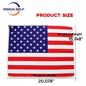 3 Simẹnti Golfu toweli ni The American Flag 100% Microfiber Polyester Blue