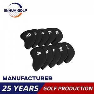 Paket od 10 komada štitnika za glavu Golf Club Iron Putter Set štitnika za glavu od neoprena crne boje
