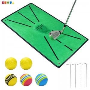 නවතම නිර්මාණය Non-Slip Rubber Super Solf Base Lightweight Hitting Mat with balls Soft carpet mat Reliable Manufacturer OEM ODM Golf Swing Hitting Track Mat