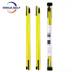 2 Paket Tongkat Latihan Golf Lipat dengan Pelatih Ayunan Golf Bola Latihan Golf Bening