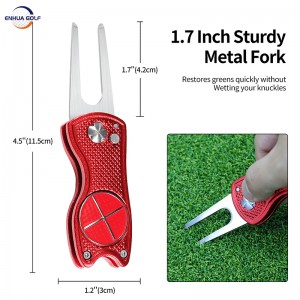 Ang OEM Retractable Golf Divot Tool nga adunay Magnetic Ball Marker Personalized Antique Wholesale Multi Function Golf Repair Divot Tool