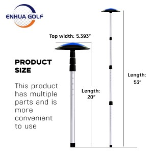 Dhuratë e golfit me 4 rrota që derdhen nga metali blu, e kaltër, shufra e sistemit të shtyllës mbështetëse të çantave të golfit me mbulesë golfi