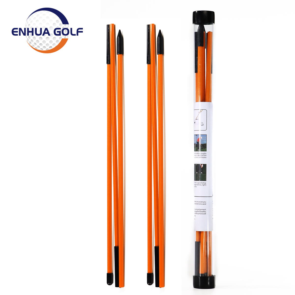 2 Pob Foldable Golf Practice Sticks nrog Clear Golf Practice Balls Golf Viav Trainer Featured duab