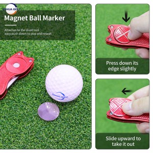 OEM Retractable Golf Divot Tool with Magnetic Ball Marker Personalized Antique Wholesale Tele Function Golf Repair Tool Divot