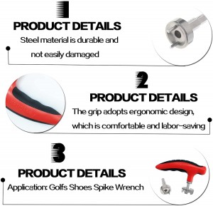 Pembekal Kilang Custom Retractable Gearless Type Black Plastic Handle Golf Shoe Spike Wrenches Track