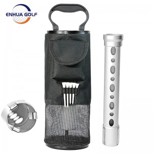 Deluxe Shag Bag Golf Ball Retriever Rostfritt aluminiumskaft och handtag (rymmer 75 bollar) Golfplockare
