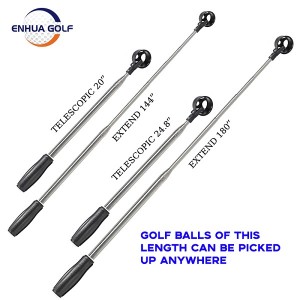 Nova chegada Telescópica portátil de pelotas de golf Retriever Picker Grabber Deseño de cuchara de bloqueo automático