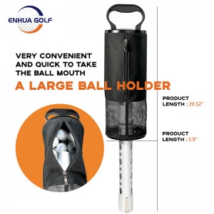 Сумка Deluxe Shag Bag Golf Ball Retriever Нержавіючий алюмінієвий вал і ручка (вміщує 75 м'ячів) Гольф Пікер