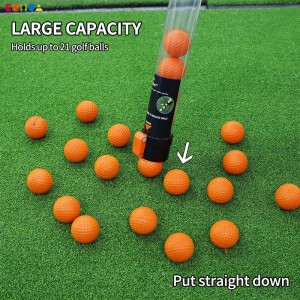 Fabrikkforsyning OEM/ODM Transparent plast Golfball Retriever Picker Grabber med 21 stk Practice PU Balls Pack