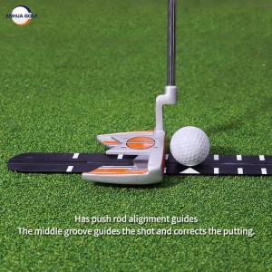 OEM Golf Putting Alignment Rail Golf Putting Practice Alignment Guide Calibrated Ruler Aluminium Alloy Golf Trainer Aid kanggo Putting Green Produsen