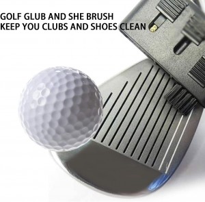 Cepillo de golf múltiple 3 en 1 e limpiador de palos con punta e clip