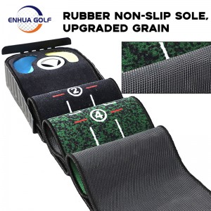 Golf Putting Green Patice Mat – Bärbar matta med automatisk bollreturfunktion – Träningshjälp för minigolf, spel och gåva