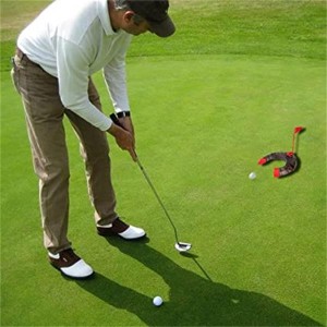 Achix Allenatore per interni di precisione della tazza da golf regolabile, ausili per l'allenamento pratico Putting Green Coppa regolamentare con supporto e bandiera per ufficio all'aperto, garage, cortile