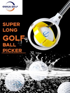 Akụkụ 8 Golf Ball Retriever Telescopic Golf Ball Extandable Picker Ngwa Ngwa Ọzụzụ N'èzí