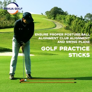 नवीनतम डिजाइन एल्यूमीनियम गोल्फ संरेखण सहायता अभ्यास छड़ पैक के रूप में 2 पीसी - गोल्फ संरेखण