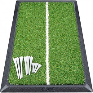 Golf Mat with Advanced Guides, Indoor Golf Hitting Mat – Heavy Duty Rubber Base Golf Putting Green, Mini Golf Practice Training Aid with 9 Golf Tees, Premium Turfs, Golf Accessories Golf Gift...