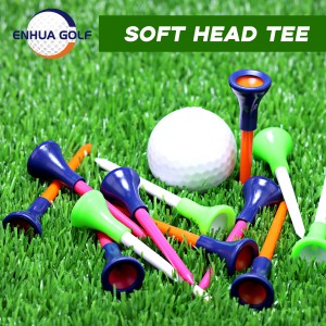 Opgrader ubrydelig 83 mm stor kop plastik golf-T-shirts 3 1/4 tommer Reducer friktion Side Spin-T-shirt til golføvelser