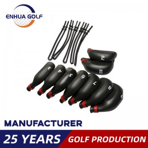 Custom Logo Black Deluxe Slitesterk PVC Golf Iron Head Covers