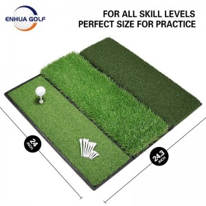 Pasokan Pabrik 3 IN 1 Combination Hitting mat desain baru yang dipatenkan Hand-held Portable Grip Golf Hitting Mat Produsen terpercaya