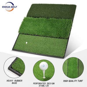 ප්‍රවර්ධනය Foldable 3 තණකොළ පුහුණුවීම් Hitting mat Golf Training Mat Reliable Manufacturer Sotck හි ලාභ මිල