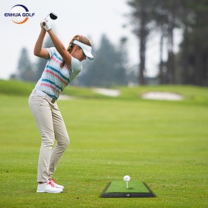Golfszőnyeg, beltéri golfütőszőnyeg – nagy teherbírású gumialapú golfpálya, minigolf gyakorlási segédeszköz 9 golfpólóval, dupla prémium gyep, golfkiegészítők golfajándék férfiaknak